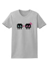 8-Bit Skull Love - Boy and Girl Womens T-Shirt-Womens T-Shirt-TooLoud-AshGray-X-Small-Davson Sales