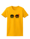 8-Bit Skull Love - Boy and Girl Womens T-Shirt-Womens T-Shirt-TooLoud-Gold-X-Small-Davson Sales