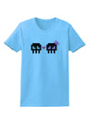 8-Bit Skull Love - Boy and Girl Womens T-Shirt-Womens T-Shirt-TooLoud-Aquatic-Blue-X-Small-Davson Sales