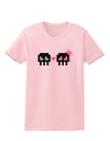 8-Bit Skull Love - Boy and Girl Womens T-Shirt-Womens T-Shirt-TooLoud-PalePink-X-Small-Davson Sales