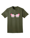 8-Bit Skull Love - Girl and Girl Adult Dark T-Shirt-Mens T-Shirt-TooLoud-Military-Green-Small-Davson Sales
