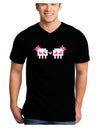 8-Bit Skull Love - Girl and Girl Adult Dark V-Neck T-Shirt-TooLoud-Black-Small-Davson Sales