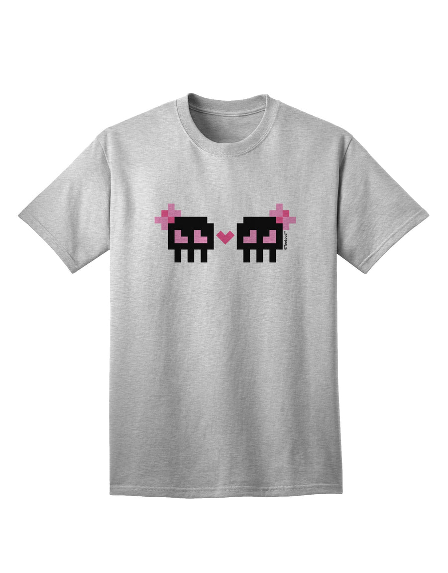 8-Bit Skull Love - Girl and Girl Adult T-Shirt-Mens T-Shirt-TooLoud-White-Small-Davson Sales