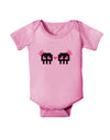 8-Bit Skull Love - Girl and Girl Baby Romper Bodysuit-Baby Romper-TooLoud-Light-Pink-06-Months-Davson Sales