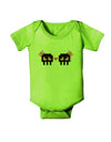 8-Bit Skull Love - Girl and Girl Baby Romper Bodysuit-Baby Romper-TooLoud-Lime-Green-06-Months-Davson Sales