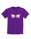 8-Bit Skull Love - Girl and Girl Childrens Dark T-Shirt-Childrens T-Shirt-TooLoud-Purple-X-Small-Davson Sales