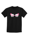 8-Bit Skull Love - Girl and Girl Childrens Dark T-Shirt-Childrens T-Shirt-TooLoud-Black-X-Small-Davson Sales