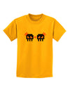 8-Bit Skull Love - Girl and Girl Childrens T-Shirt-Childrens T-Shirt-TooLoud-Gold-X-Small-Davson Sales