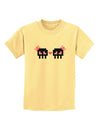 8-Bit Skull Love - Girl and Girl Childrens T-Shirt-Childrens T-Shirt-TooLoud-Daffodil-Yellow-X-Small-Davson Sales