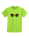 8-Bit Skull Love - Girl and Girl Childrens T-Shirt-Childrens T-Shirt-TooLoud-Lime-Green-X-Small-Davson Sales
