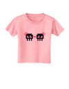 8-Bit Skull Love - Girl and Girl Toddler T-Shirt-Toddler T-Shirt-TooLoud-Candy-Pink-2T-Davson Sales