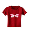 8-Bit Skull Love - Girl and Girl Toddler T-Shirt Dark-Toddler T-Shirt-TooLoud-Red-2T-Davson Sales