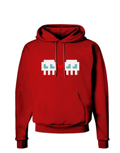 8-Bit Skull Love - Boy and Boy Dark Hoodie Sweatshirt-Hoodie-TooLoud-Red-Small-Davson Sales