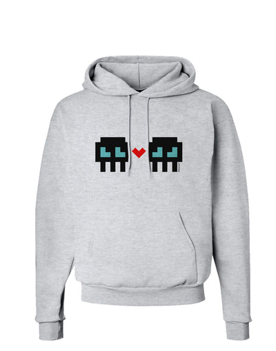 8-Bit Skull Love - Boy and Boy Hoodie Sweatshirt-Hoodie-TooLoud-AshGray-Small-Davson Sales