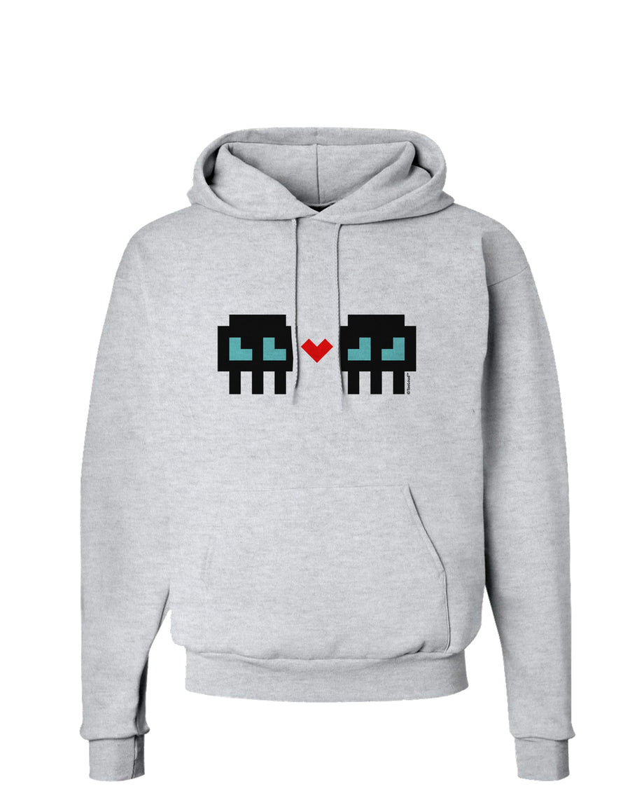 8-Bit Skull Love - Boy and Boy Hoodie Sweatshirt-Hoodie-TooLoud-White-Small-Davson Sales