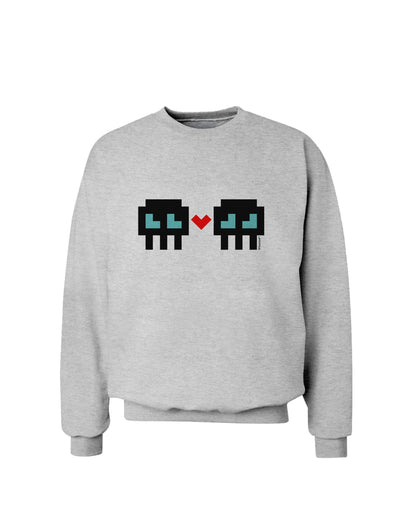 8-Bit Skull Love - Boy and Boy Sweatshirt-Sweatshirts-TooLoud-AshGray-Small-Davson Sales