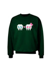 8-Bit Skull Love - Boy and Girl Adult Dark Sweatshirt-Sweatshirts-TooLoud-Deep-Forest-Green-Small-Davson Sales