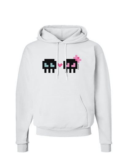 8-Bit Skull Love - Boy and Girl Hoodie Sweatshirt-Hoodie-TooLoud-White-Small-Davson Sales