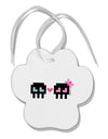 8-Bit Skull Love - Boy and Girl Paw Print Shaped Ornament-Ornament-TooLoud-White-Davson Sales