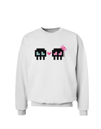 8-Bit Skull Love - Boy and Girl Sweatshirt-Sweatshirts-TooLoud-White-Small-Davson Sales