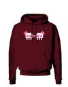 8-Bit Skull Love - Girl and Girl Dark Hoodie Sweatshirt-Hoodie-TooLoud-Maroon-Small-Davson Sales