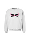 8-Bit Skull Love - Girl and Girl Sweatshirt-Sweatshirts-TooLoud-White-Small-Davson Sales