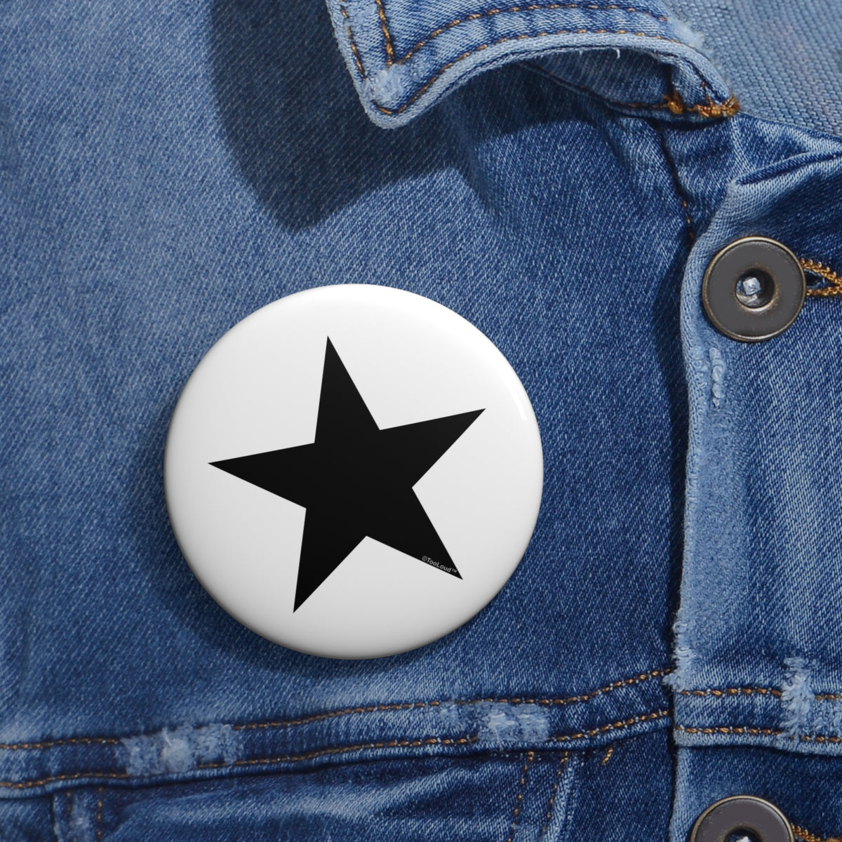 Black Star 2.25" or 3" Round Pin Button by TOOLOUD