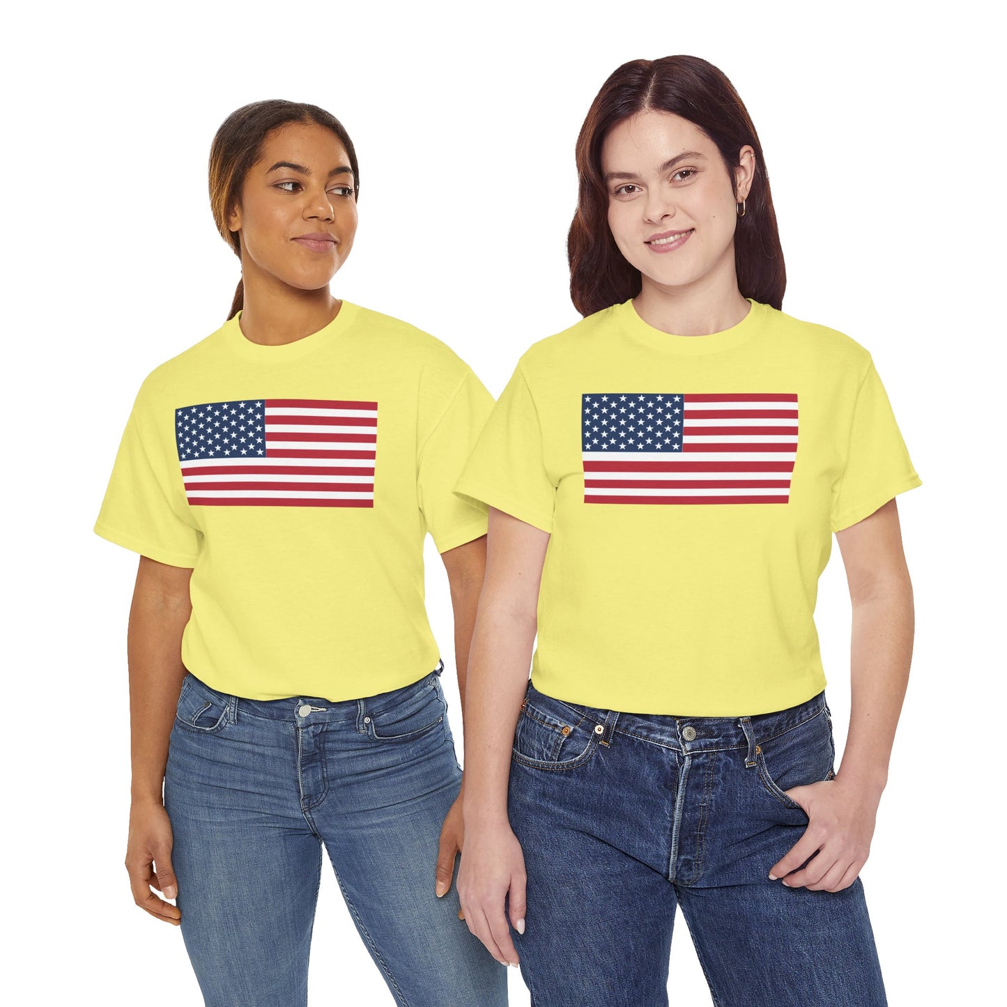 Patriotic American Flag Adult Cotton T-Shirt by TOOLOUD