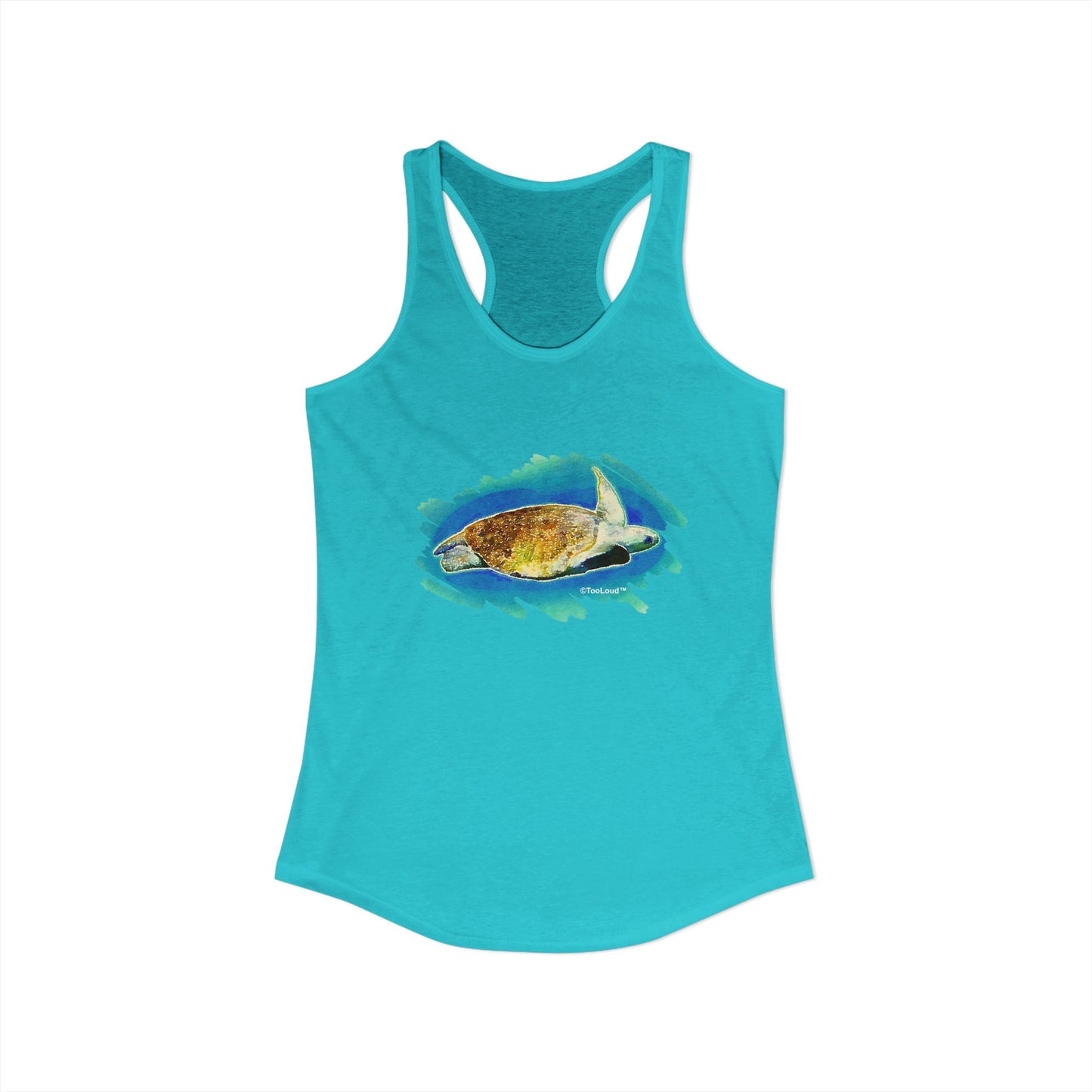 Turtle Watercolor Women’s Racerback Tank Top by TOOLOUD