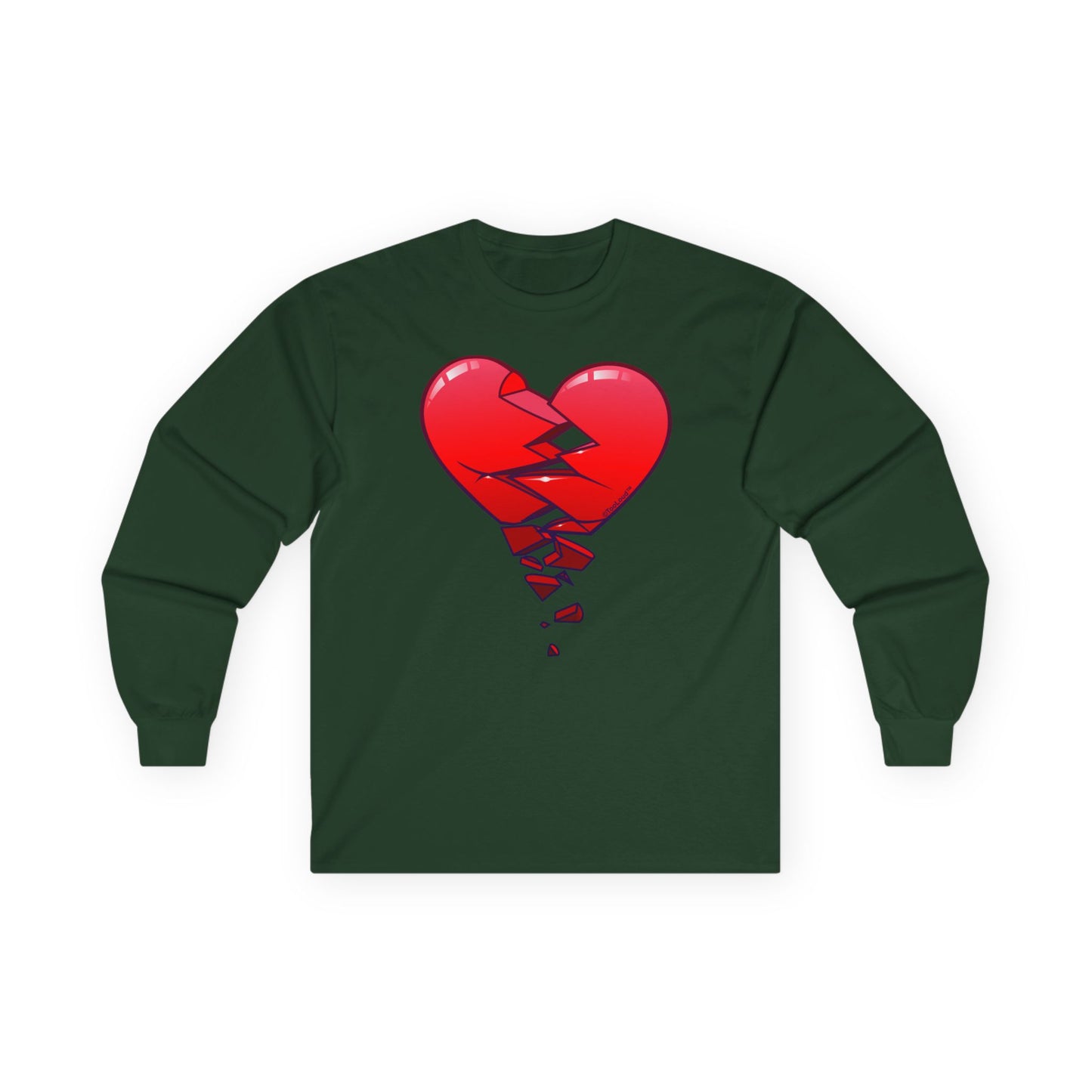 Crumbling Broken Heart Adult Long Sleeve T-Shirt by TOOLOUD