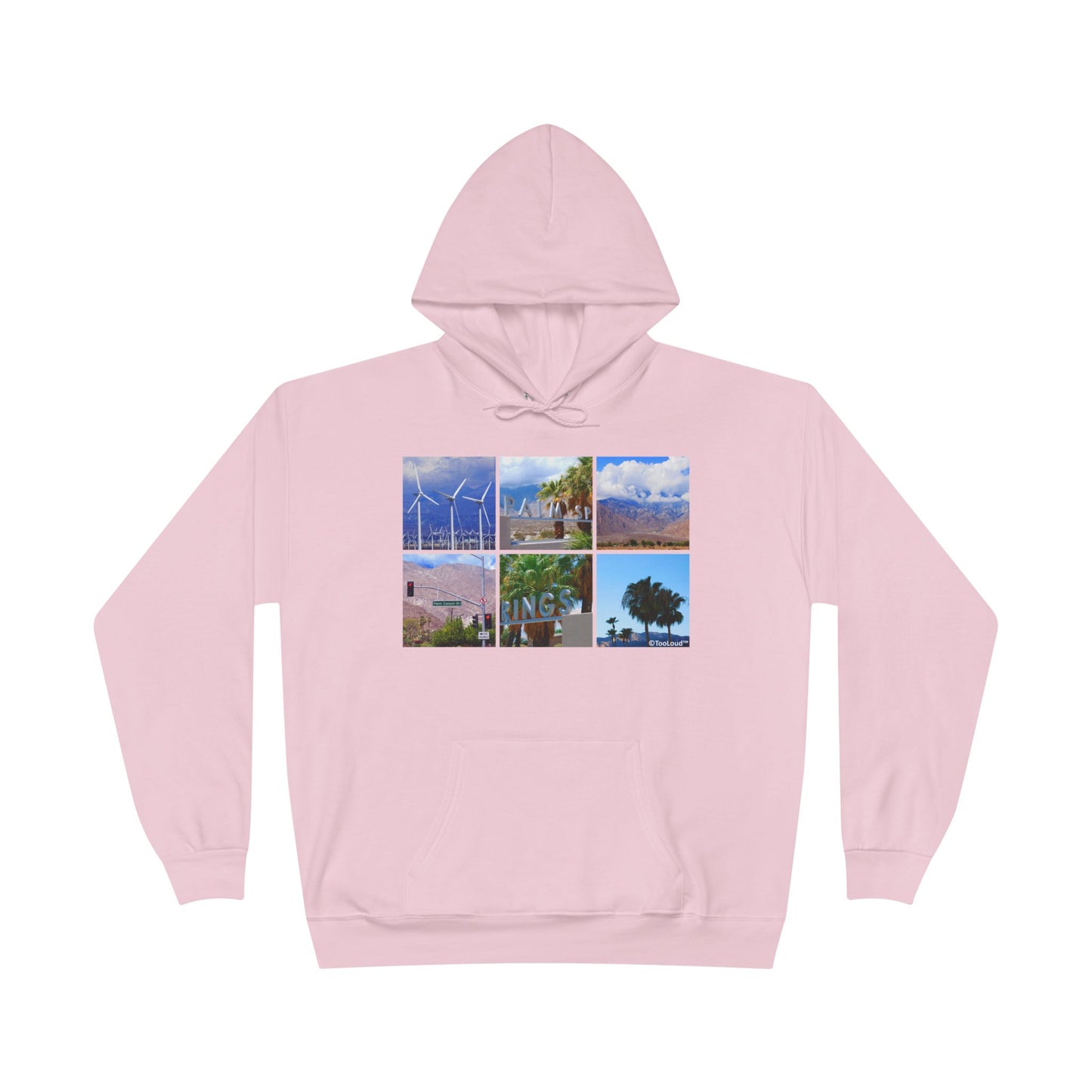 Palm Springs Square Collage Adult Hoodie Sweatshirt by TOOLOUD