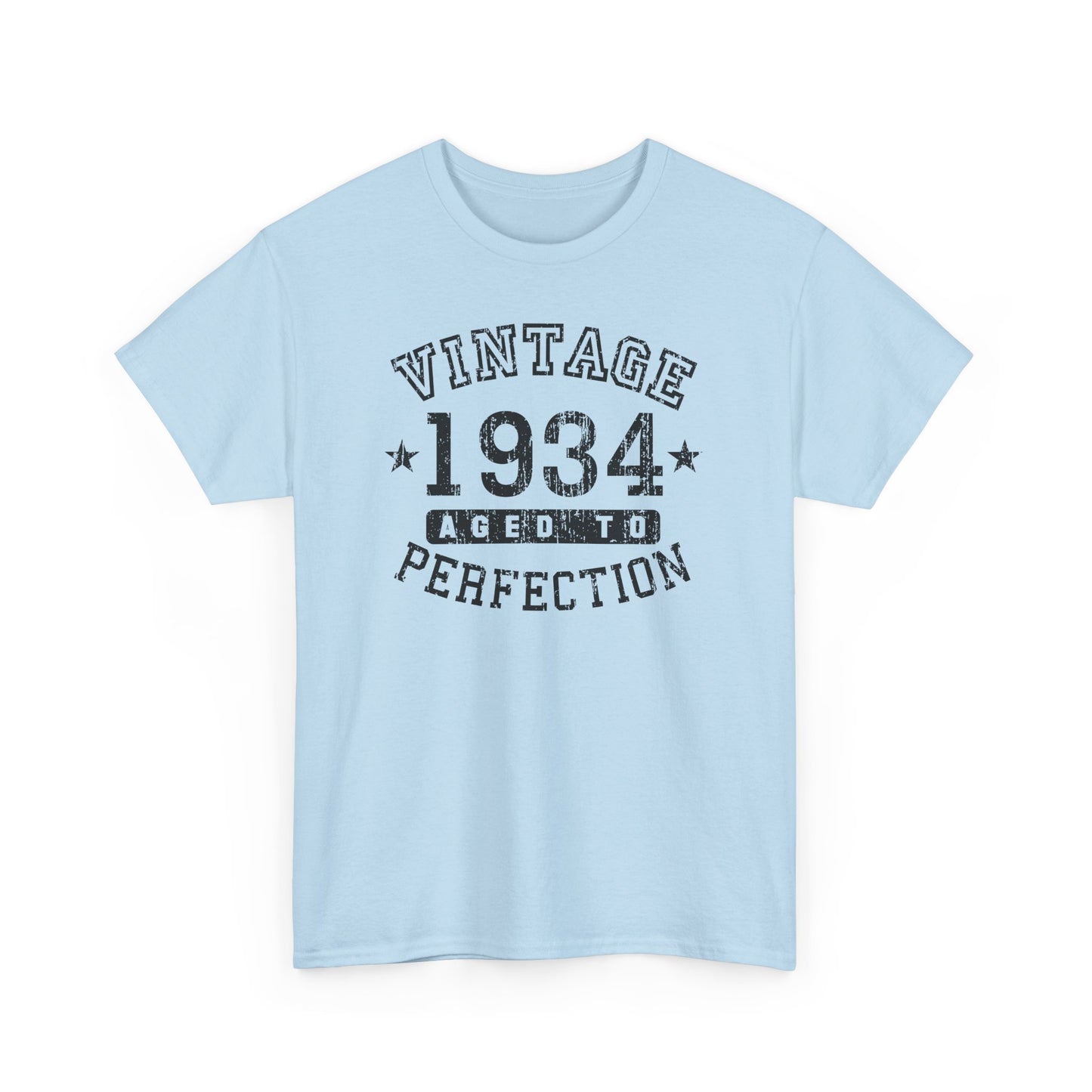 1934 - Adult Unisex Vintage Birth Year Aged to Perfection Birthday T-Shirt by TOOLOUD
