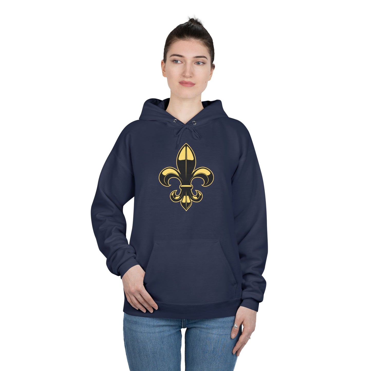 Golden Fleur de Lis Dark Hoodie Sweatshirt by TOOLOUD