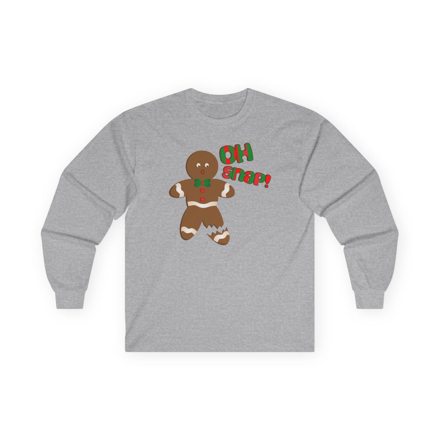 Oh Snap Gingerbread Man Christmas Adult Long Sleeve T-Shirt – by TOOLOUD