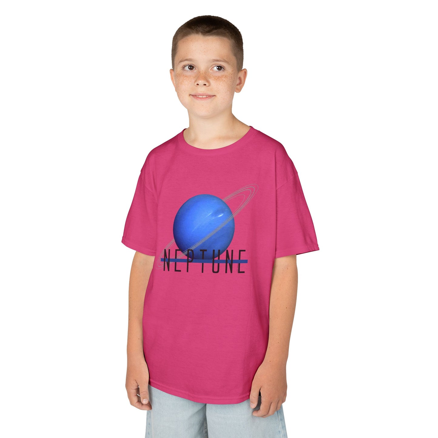 Planet Neptune Text Children's T-Shirt by TOOLOUD