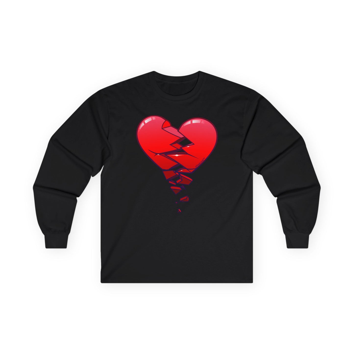 Crumbling Broken Heart Adult Long Sleeve T-Shirt by TOOLOUD