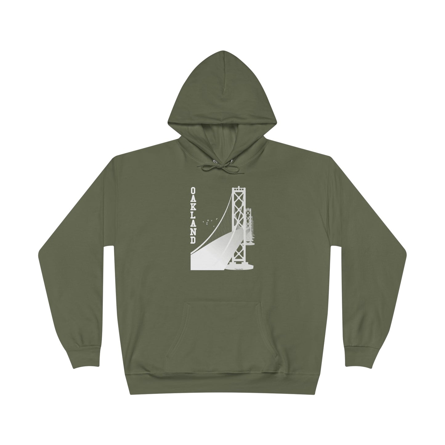 Oakland Text Bay Bridge Dark Pullover Hoodie Sweatshirt by TOOLOUD