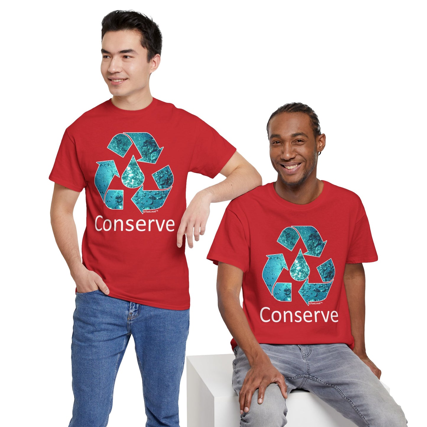Water Conservation Text Adult Dark T-Shirt by TOOLOUD
