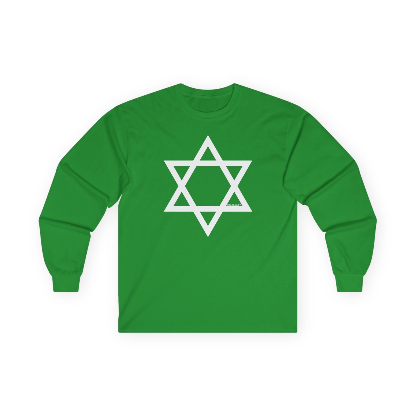 Jewish Star of David Adult Long Sleeve Dark T-Shirt by TOOLOUD