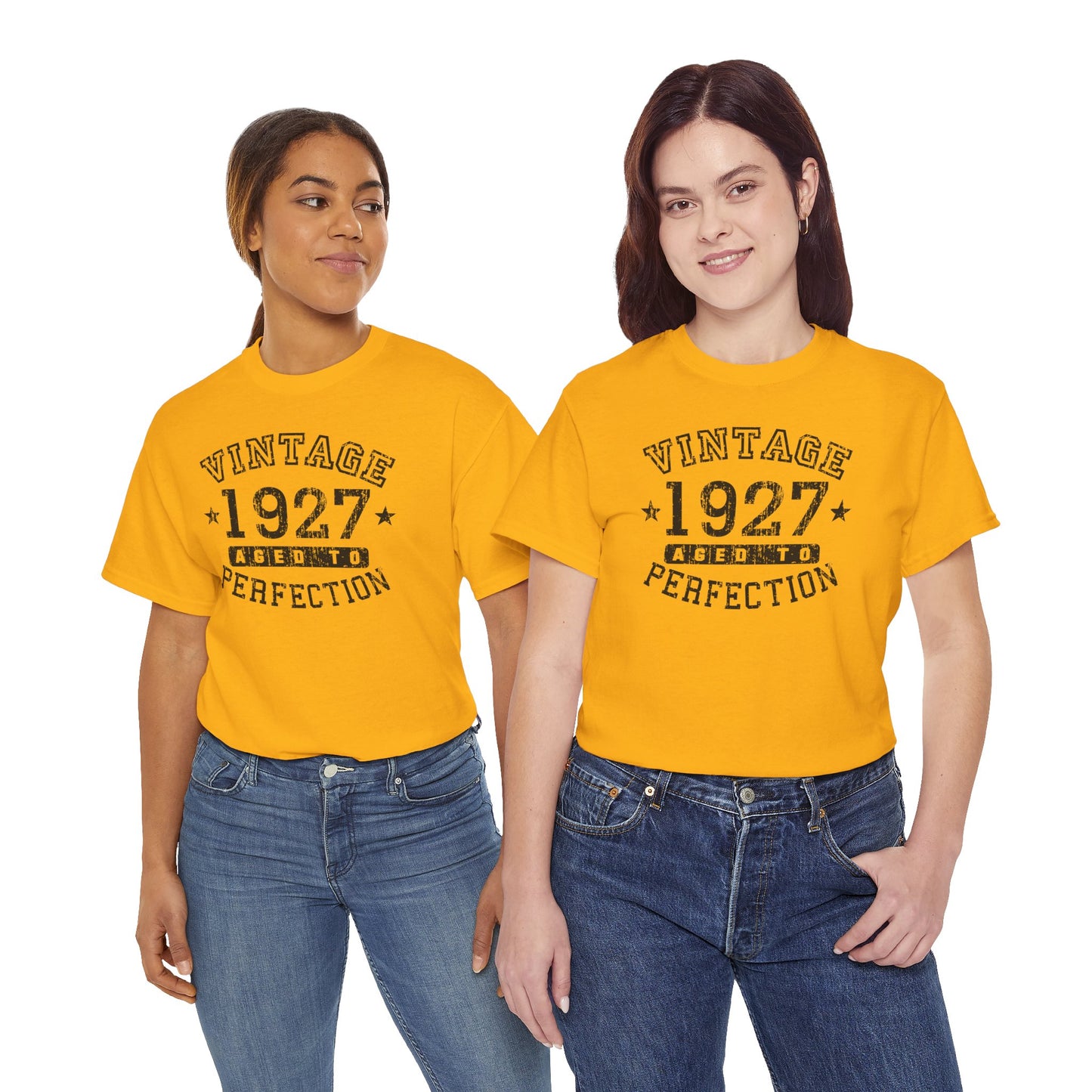 1927 – Adult Unisex Vintage Birth Year Aged to Perfection Birthday T-Shirt by TOOLOUD