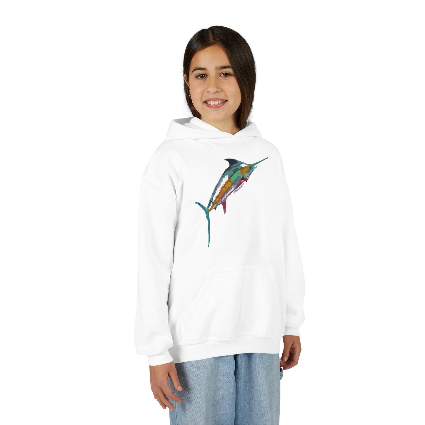 Colorful Vector Swordfish Youth Children's Hoodie by TOOLOUD