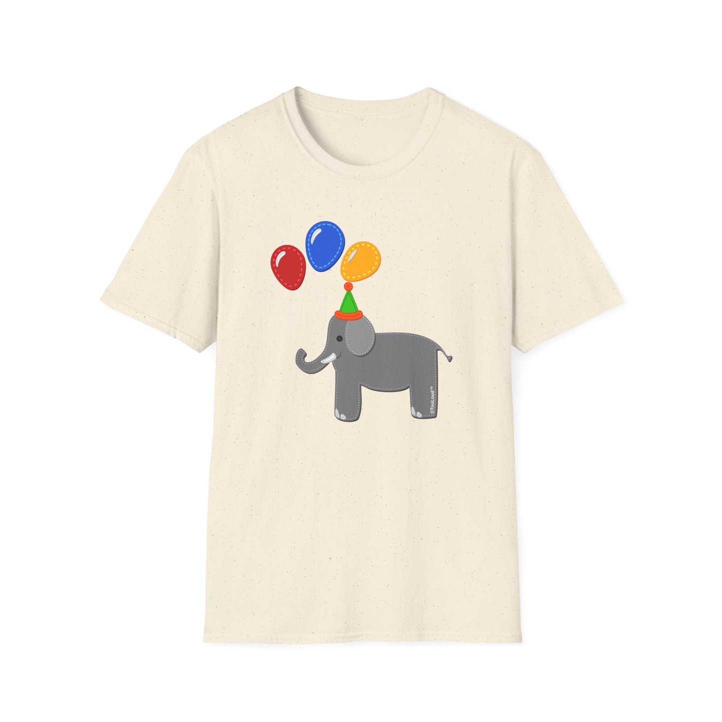 Cute Elephant with Balloons Unisex Adult T-Shirt by TOOLOUD
