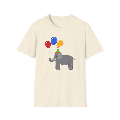 Cute Elephant with Balloons Unisex Adult T-Shirt by TOOLOUD