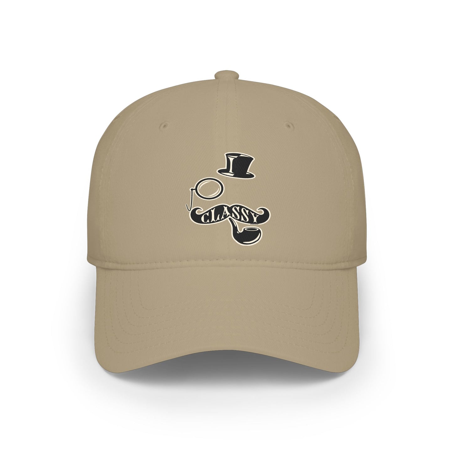 Classy Tophat Mustache Pipe and Monocle Adult Dark Baseball Cap Hat by TOOLOUD