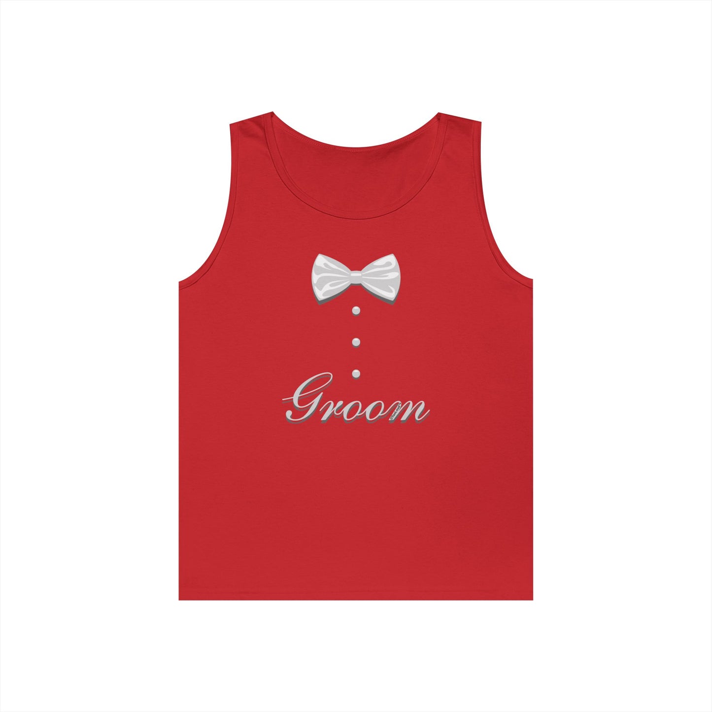 Tuxedo Groom Print Men's Dark Loose Tank Top by TOOLOUD