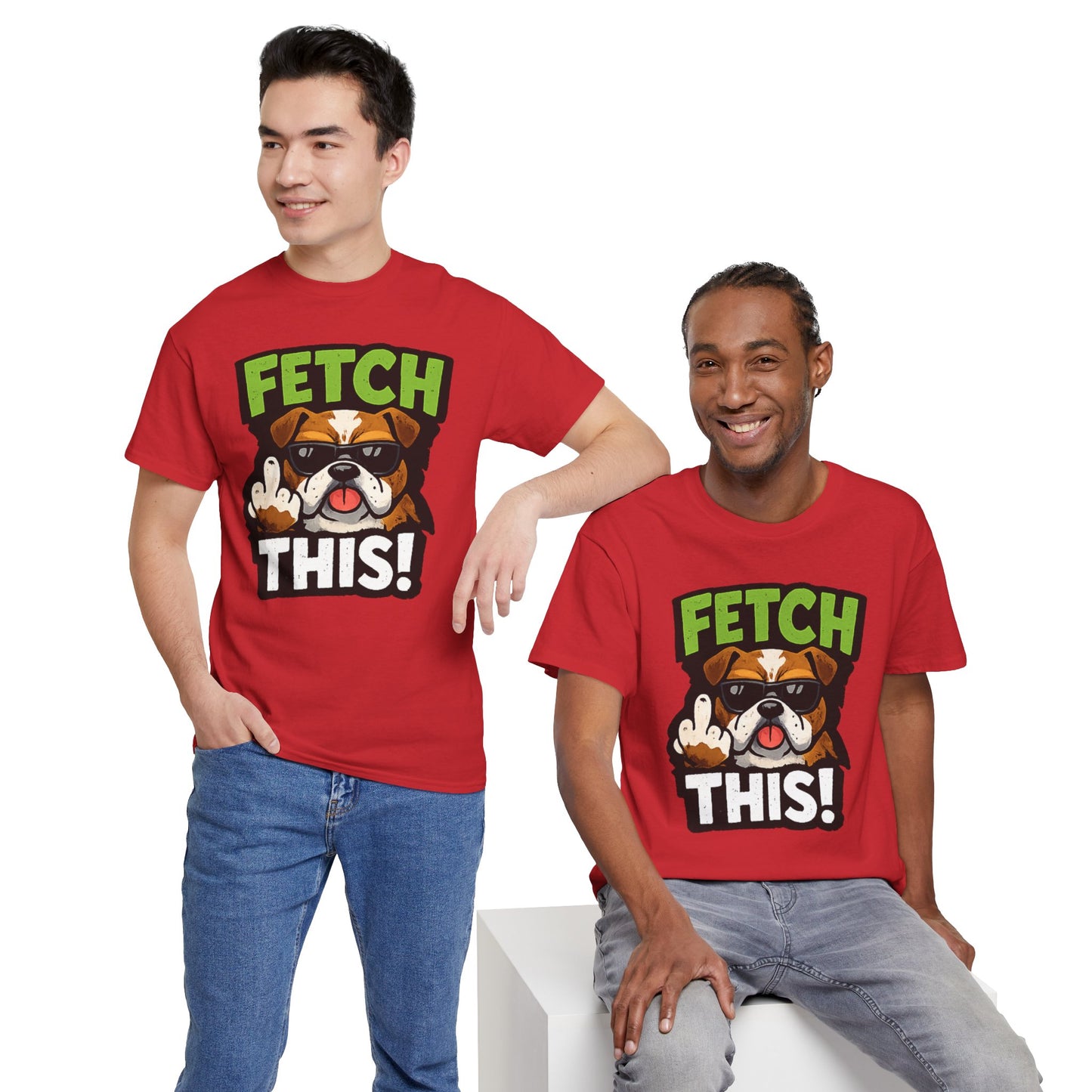 Fetch This! Middle Finger Adult Unisex T-Shirt by TOOLOUD