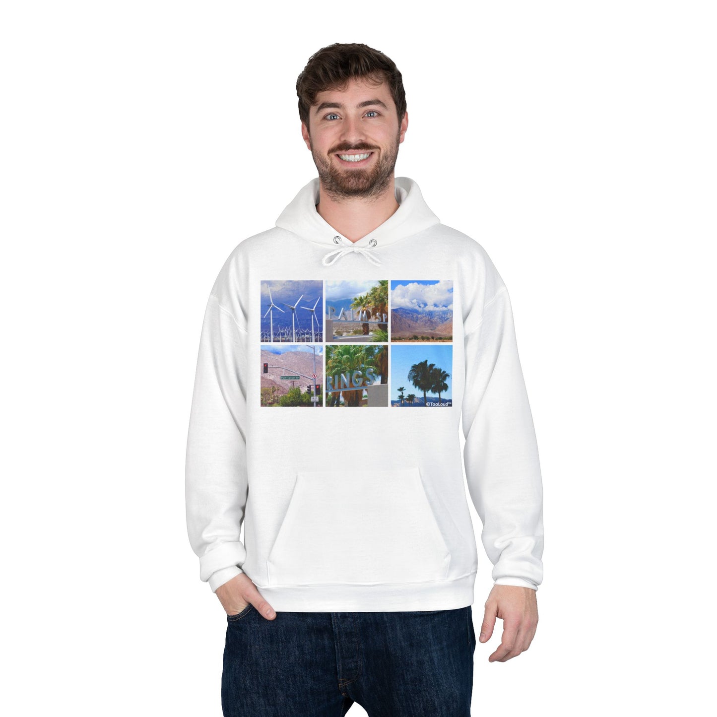 Palm Springs Square Collage Adult Hoodie Sweatshirt by TOOLOUD