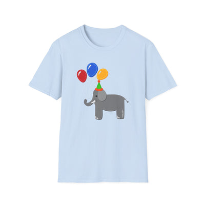 Cute Elephant with Balloons Unisex Adult T-Shirt by TOOLOUD