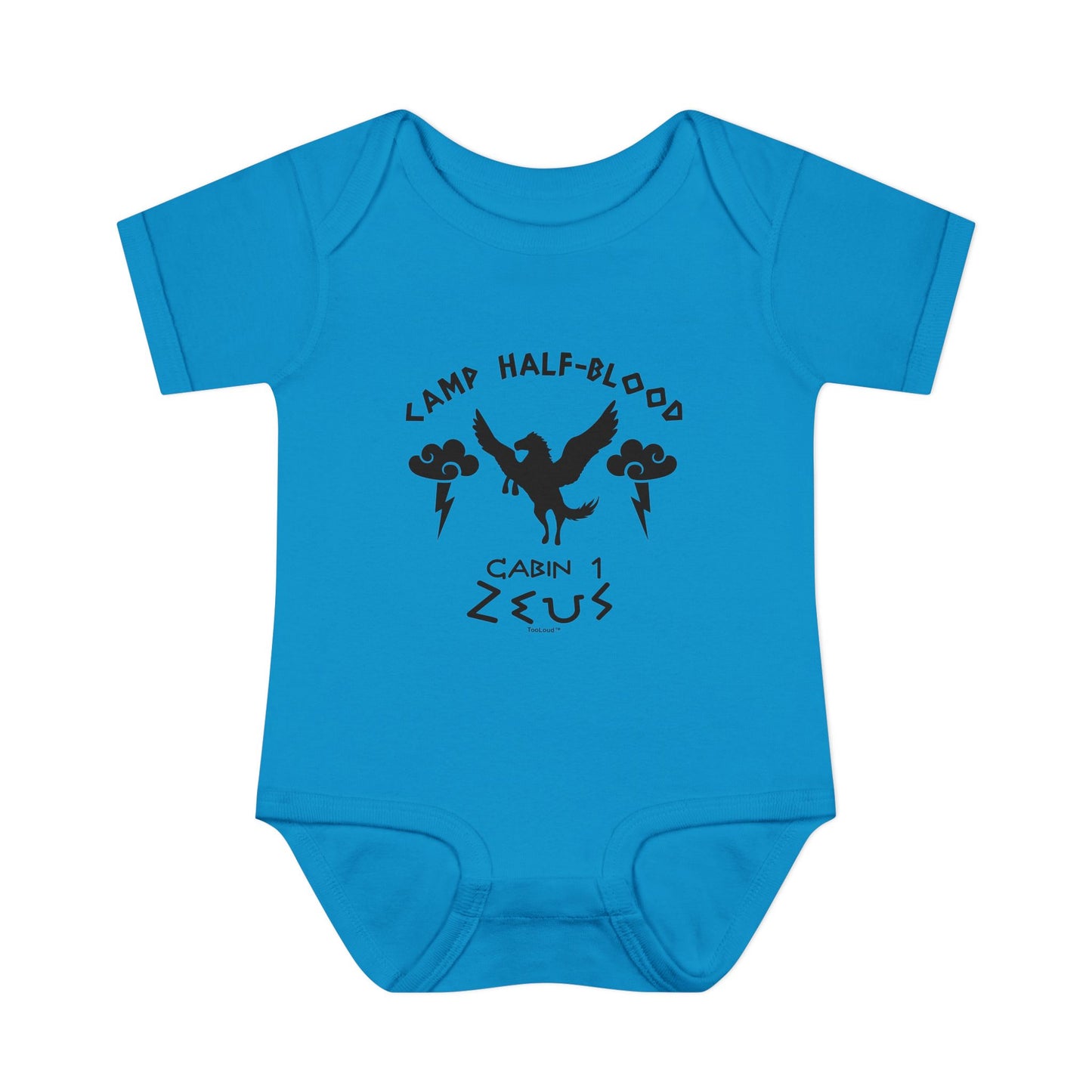 Camp Half Blood Cabin 1 Zeus Baby Romper Bodysuit by TOOLOUD
