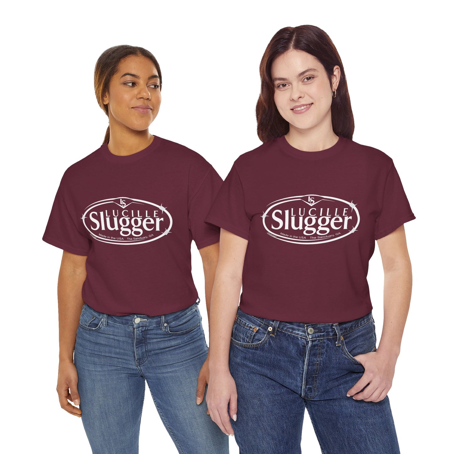 Lucille Slugger Logo Adult Dark T-Shirt by TOOLOUD